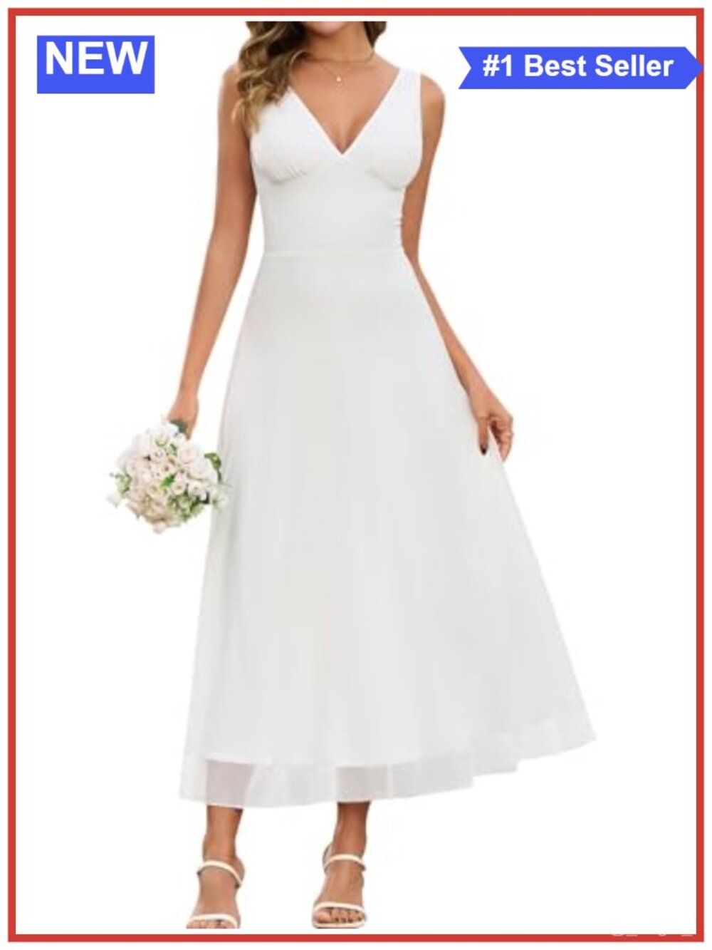Flowy V-Neck Maxi Long Formal Wedding Guest Mesh Dress A-Line